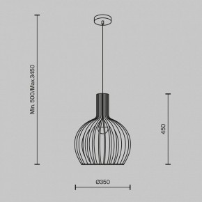 Подвесной светильник Maytoni Roots MOD194PL-01W в Режи - rezh.mebel24.online | фото 3