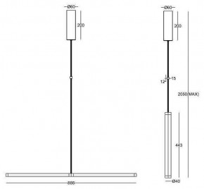 Подвесной светильник Maytoni Supersymmetry P096PL-L11BK в Режи - rezh.mebel24.online | фото 7
