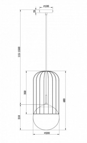 Подвесной светильник Maytoni Telford P363PL-01G в Режи - rezh.mebel24.online | фото 4