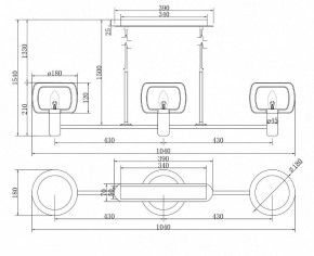 Подвесной светильник Maytoni Vision MOD411PL-03G в Режи - rezh.mebel24.online | фото 6