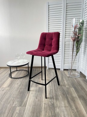 Полубарный стул CHILLI-QB SQUARE винный #16, велюр / черный каркас (H=66cm) М-City в Режи - rezh.mebel24.online | фото 4