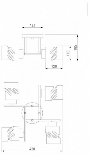 Потолочная люстра Eurosvet Hilari 30165/4 черный жемчуг в Режи - rezh.mebel24.online | фото 4