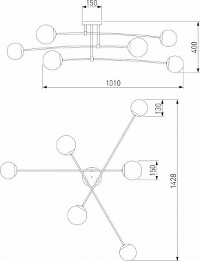 Потолочная люстра Eurosvet Netz 30181/6 латунь в Режи - rezh.mebel24.online | фото 3