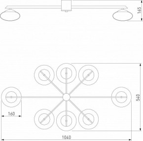 Потолочная люстра Eurosvet Opaline 70220/8 черный в Режи - rezh.mebel24.online | фото 2