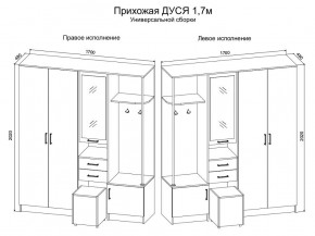 Прихожая Дуся 1.7 УНИ (Дуб Бунратти/Белый Бриллиант) в Режи - rezh.mebel24.online | фото 2