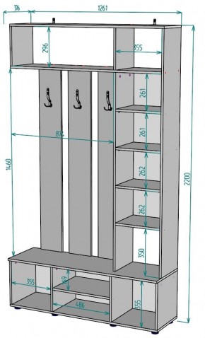 Прихожая с зеркалом V20_M в Режи - rezh.mebel24.online | фото 2