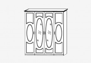 Прованс-2 Шкаф 4-х дверный с 2 зеркалами (Бежевый/Текстура белая платиной золото) в Режи - rezh.mebel24.online | фото 2