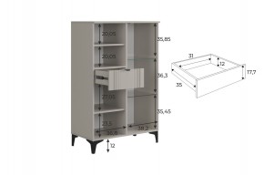 РИЧ Комод 2 со стеклом в Режи - rezh.mebel24.online | фото 3