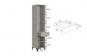 РИЧ Шкаф однодверный со стеклом в Режи - rezh.mebel24.online | фото 3