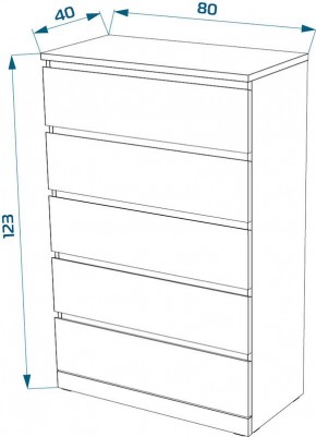 S00951 Варма 5 комод 80х123х40, белый в Режи - rezh.mebel24.online | фото 3