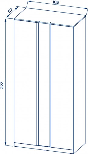 S01194 Варма Стор 105 шкаф распашной с зеркалом 222х105х57, белый в Режи - rezh.mebel24.online | фото 2