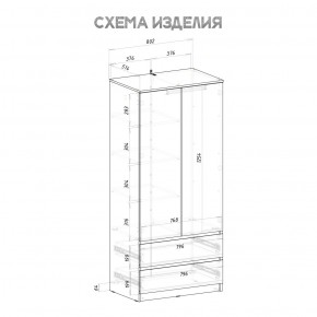 Шкаф 2-х створчатый Симпл ШК-03 (графит) в Режи - rezh.mebel24.online | фото 4