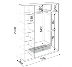 Шкаф 4 двери Глэдис М24 (Дуб Золотой/Цемент светлый) в Режи - rezh.mebel24.online | фото 3