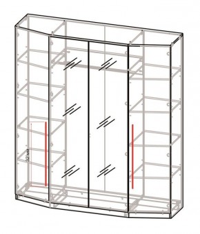 Шкаф 4-х дверный с зеркалом Шк63.1 МС Роксана (ЯШС) в Режи - rezh.mebel24.online | фото