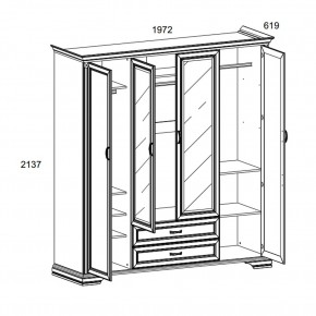 Шкаф 4D2S Z , MONAKO, цвет Сосна винтаж в Режи - rezh.mebel24.online | фото 1