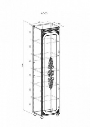 Шкаф для белья Ассоль АС-531К в Режи - rezh.mebel24.online | фото 2