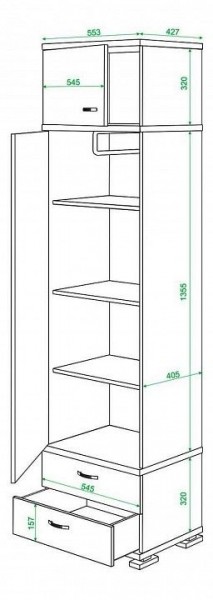 Шкаф для белья Домино КС-10 в Режи - rezh.mebel24.online | фото 2