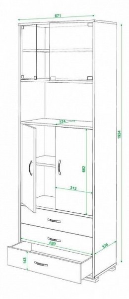 Шкаф комбинированный Домино СБ-220М в Режи - rezh.mebel24.online | фото 3