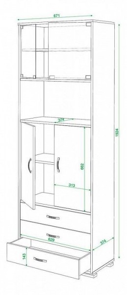 Шкаф комбинированный Домино СБ-220М в Режи - rezh.mebel24.online | фото 3