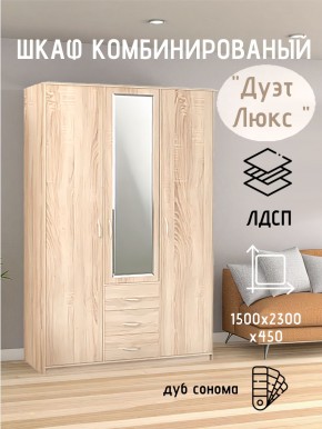 Шкаф комбинированный Дуэт Люкс с зеркалом в Режи - rezh.mebel24.online | фото 1