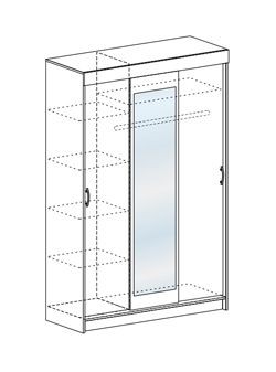 Шкаф-купе Басса ШКК 551 венге-дуб венге/дуб белфорд в Режи - rezh.mebel24.online | фото 2