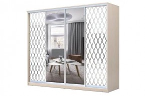 Шкаф-купе ХИТ 23-4-24/2-6556 РОМБЫ МАЛЫЕ МАТОВЫЕ НА ЗЕРКАЛЕ в Режи - rezh.mebel24.online | фото