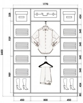 Шкаф-купе ХИТ 24-4-18/2-151 (420) в Режи - rezh.mebel24.online | фото 3
