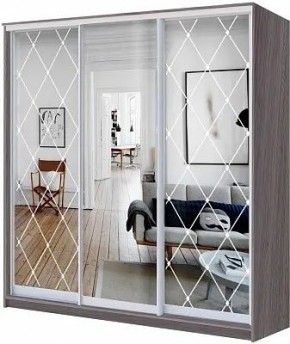 Шкаф-купе ХИТ 24-4-18-656 РОМБ БОЛЬШОЙ ЗЕРКАЛЬНЫЙ в Режи - rezh.mebel24.online | фото