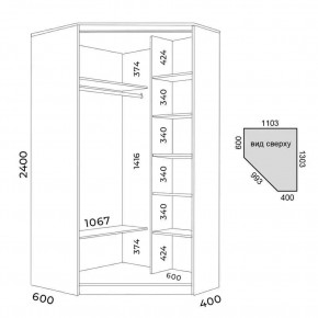 Шкаф-купе ХИТ-У-L-24-64-88 в Режи - rezh.mebel24.online | фото 3