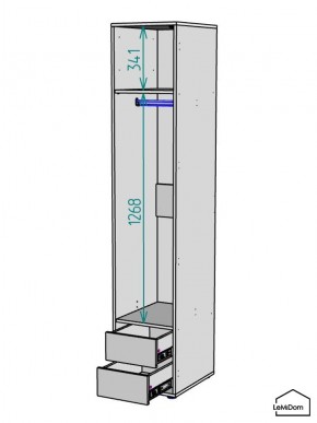 Шкаф Linnea MHR-1-3 2050х400х510 (Белый-М 11.1.1) в Режи - rezh.mebel24.online | фото 3
