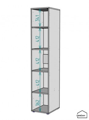 Шкаф Linnea MHR-1PO-2 2050х400х510 (Белый-М 11.1.2) в Режи - rezh.mebel24.online | фото 3