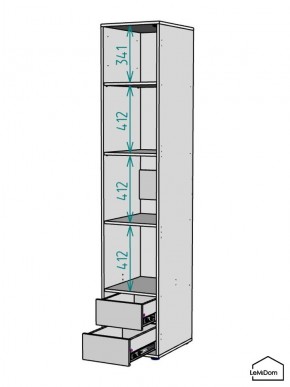 Шкаф Linnea MHR-1PO-4 2050х400х510 (Белый-М 11.1.2) в Режи - rezh.mebel24.online | фото 3