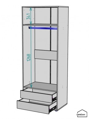 Шкаф Linnea MHR-2PO-3 2050х800х510 (Белый-М 11.1.2) в Режи - rezh.mebel24.online | фото 3