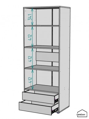 Шкаф Linnea MHR-2PO-4 2050х800х510 (Белый-М 11.1.2) в Режи - rezh.mebel24.online | фото 3