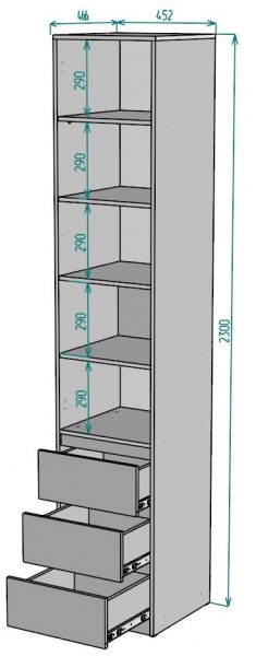 Шкаф Мальта H160 в Режи - rezh.mebel24.online | фото 2