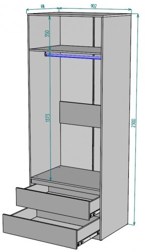 Шкаф Мальта H186 в Режи - rezh.mebel24.online | фото 2