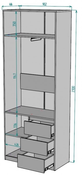 Шкаф Мальта H188 в Режи - rezh.mebel24.online | фото 2