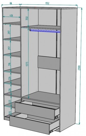 Шкаф Мальта H216 в Режи - rezh.mebel24.online | фото 2