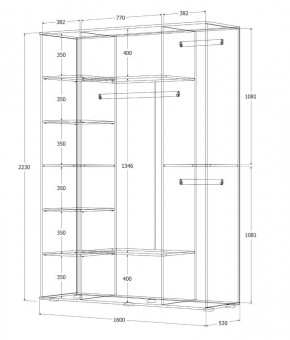 Шкаф Норден 1600 (Дуб Крафт Белый) в Режи - rezh.mebel24.online | фото 3