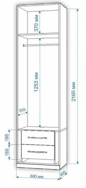 Шкаф платяной Нобиле Пл-60/60 в Режи - rezh.mebel24.online | фото 2