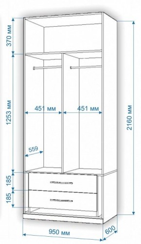 Шкаф платяной Нобиле Пл-95/60 в Режи - rezh.mebel24.online | фото 3