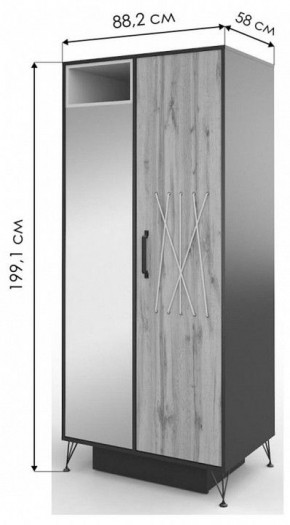 Шкаф платяной Нобира в Режи - rezh.mebel24.online | фото 2