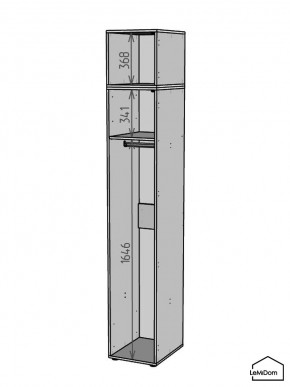 Шкаф с антресолью Linnea MHR-1A-1 2450х400х510 (ДВ-М 11.1.25) в Режи - rezh.mebel24.online | фото 3