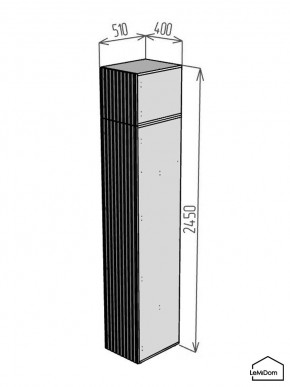 Шкаф с антресолью Linnea MHR-1A-3 2450х400х510 (Белый-М 11.1.1) в Режи - rezh.mebel24.online | фото 2