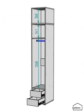 Шкаф с антресолью Linnea MHR-1A-3 2450х400х510 (Белый-М 11.1.1) в Режи - rezh.mebel24.online | фото 3