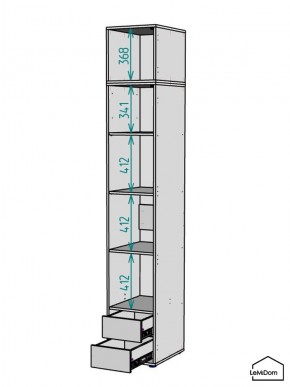Шкаф с антресолью Linnea MHR-1A-4 2450х400х510 (Белый-М 11.1.2) в Режи - rezh.mebel24.online | фото 3