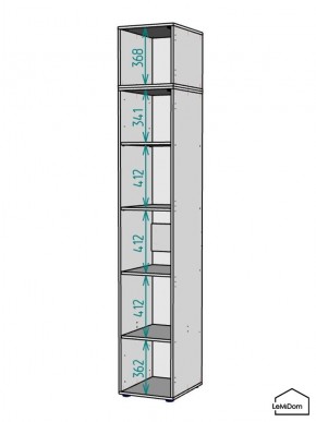 Шкаф с антресолью Linnea MHR-1POA-2 2450х400х510 (Белый-М 11.1.2) в Режи - rezh.mebel24.online | фото 3