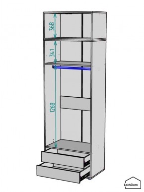 Шкаф с антресолью Linnea MHR-2A-3 2450х800х510 (Графит-М 11.1.25) в Режи - rezh.mebel24.online | фото 3