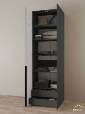 Шкаф с антресолью Linnea MHR-2A-3 2450х800х510 (Графит-М 11.1.25) в Режи - rezh.mebel24.online | фото 6