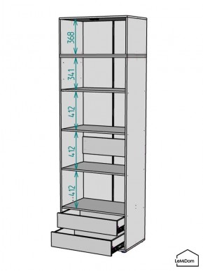Шкаф с антресолью Linnea MHR-2A-4 2450х800х510 (Графит-М 11.1.25) в Режи - rezh.mebel24.online | фото 3